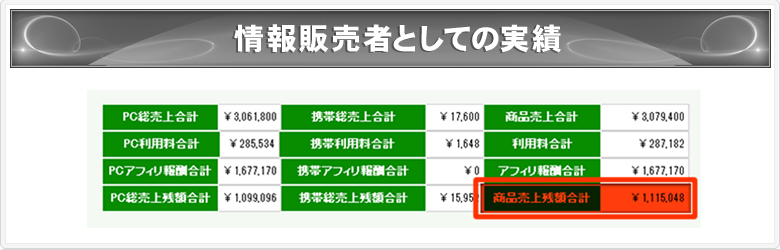 販売者としての実績