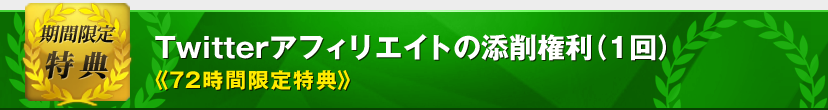 ：Twitterアフィリエイトの添削権利（1回）