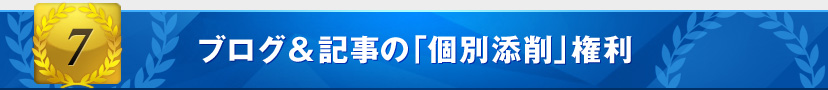 特典7 ブログ&記事の「個別添削」権利