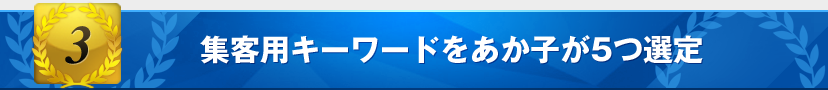 特典3：集客用キーワードをあか子が5つ選定