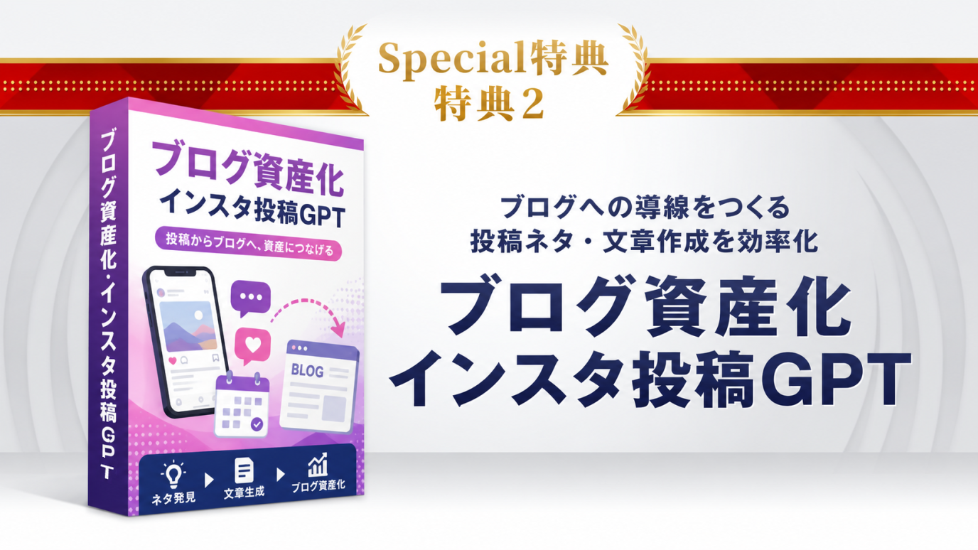 特典2：ブログ資産化インスタ投稿GPT