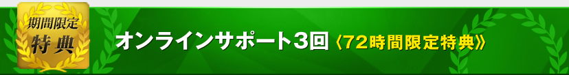 限定特典：オンラインサポート3回